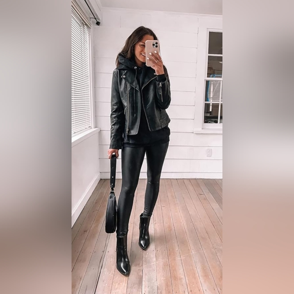 NWT🍂 Abercrombie & FitchFaux Leather Leggings Black Medium | High Rise Stretch
